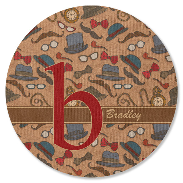Custom Vintage Hipster Round Rubber Backed Coaster (Personalized)