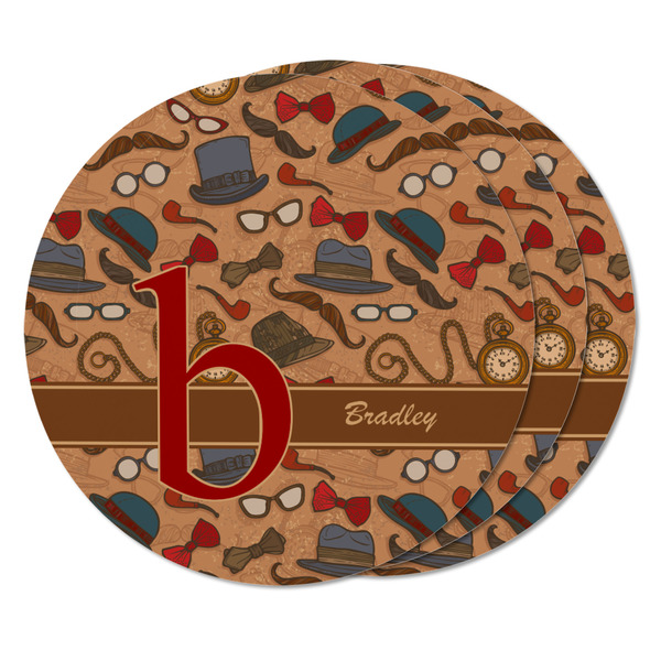 Vintage Hipster Round Fridge Magnet - THREE