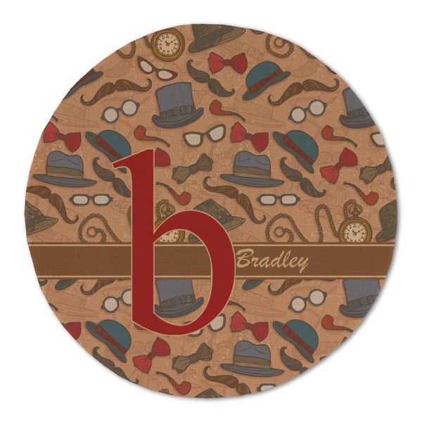 Custom Vintage Hipster Round Linen Placemat (Personalized)