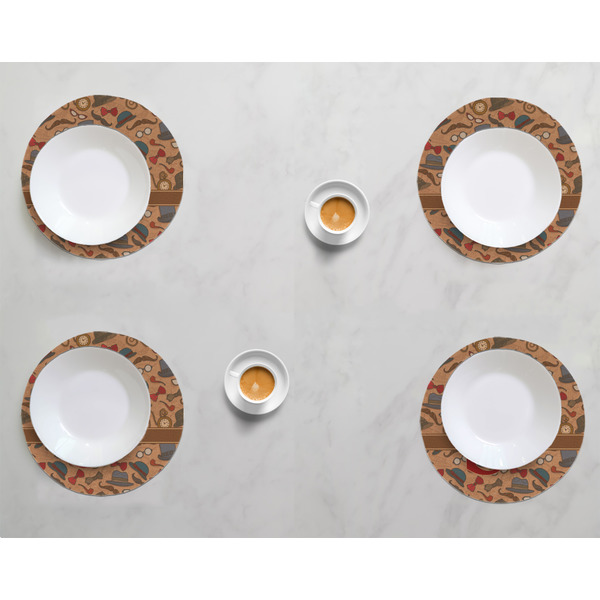 Vintage Hipster Round Linen Placemats - LIFESTYLE (set of 4)