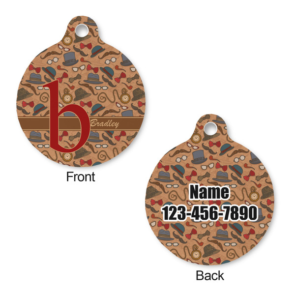 Vintage Hipster Round Pet ID Tag - Large - Approval