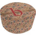 Vintage Hipster Round Pouf Ottoman (Personalized)