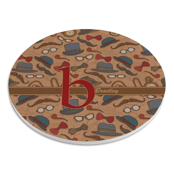 Vintage Hipster Round Stone Trivet - Angle View