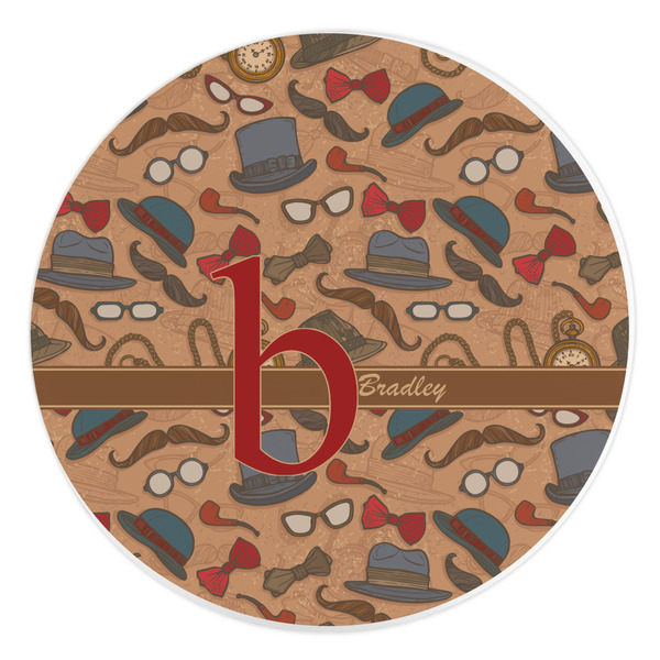 Custom Vintage Hipster Round Stone Trivet (Personalized)