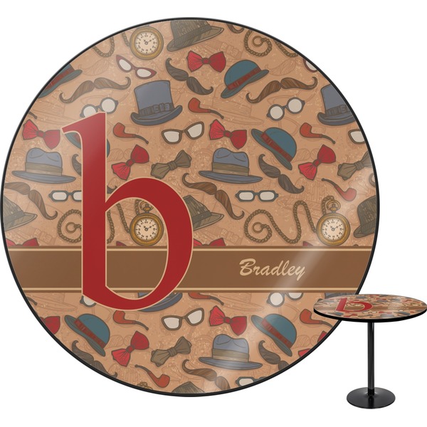 Custom Vintage Hipster Round Table - 30" (Personalized)
