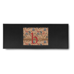 Vintage Hipster Rubber Bar Mat (Personalized)