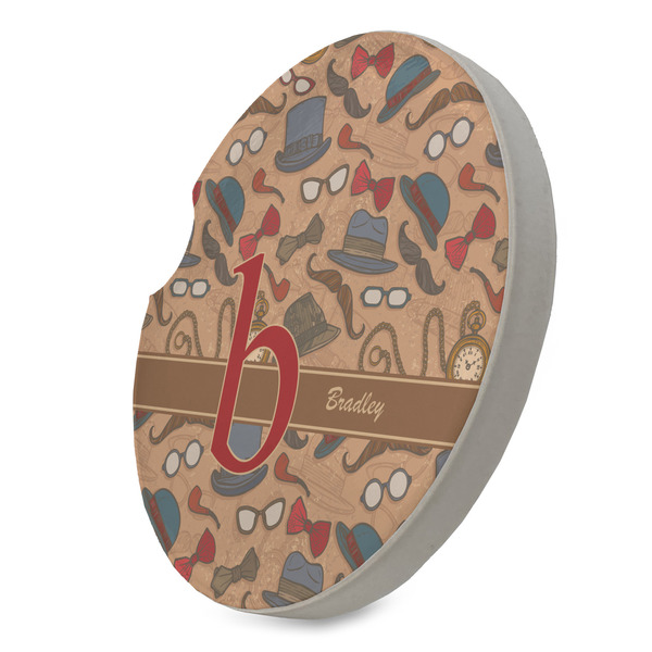 Vintage Hipster Sandstone Car Coaster - STANDING ANGLE