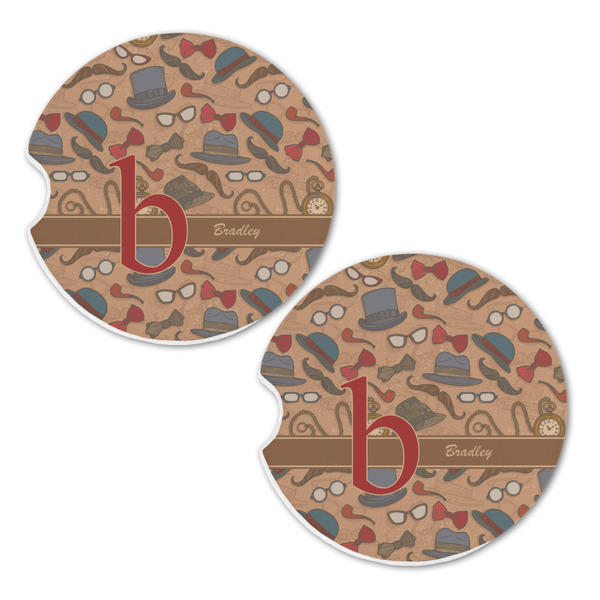 Vintage Hipster Sandstone Car Coasters - Set of 2