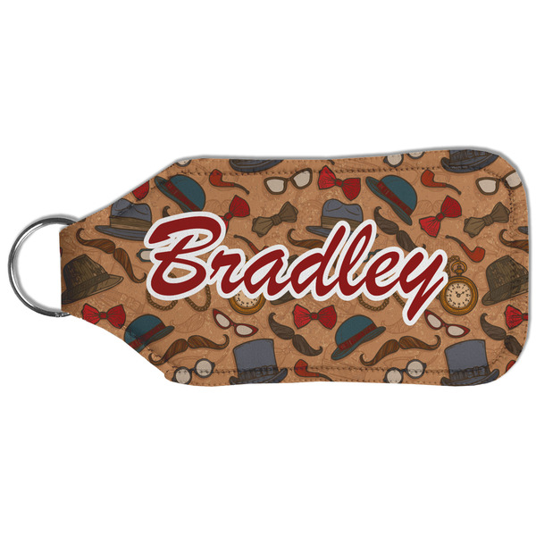 Vintage Hipster Sanitizer Holder Keychain - Large (Back)