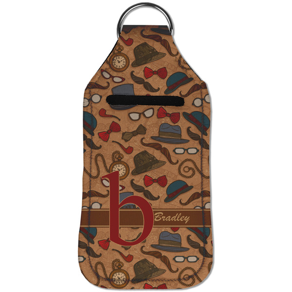 Vintage Hipster Sanitizer Holder Keychain - Large (Front)