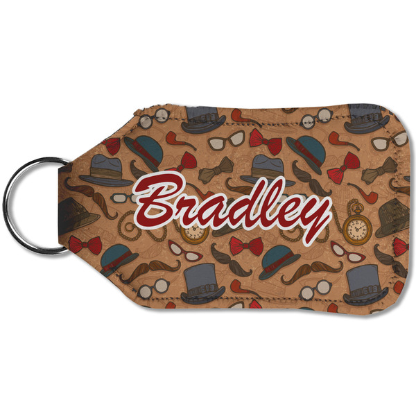 Vintage Hipster Sanitizer Holder Keychain - Small (Back)