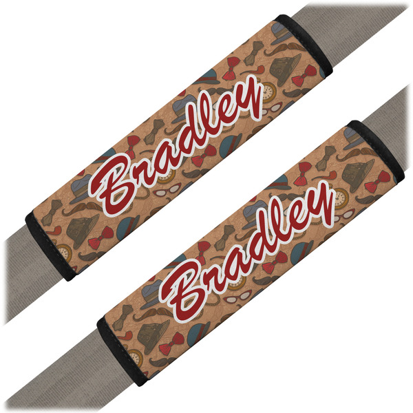 Custom Vintage Hipster Seat Belt Covers (Set of 2) (Personalized)