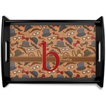 Vintage Hipster Black Wooden Tray - Small (Personalized)