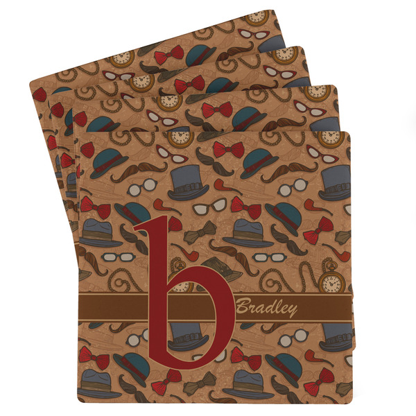 Custom Vintage Hipster Absorbent Stone Coasters - Set of 4 (Personalized)