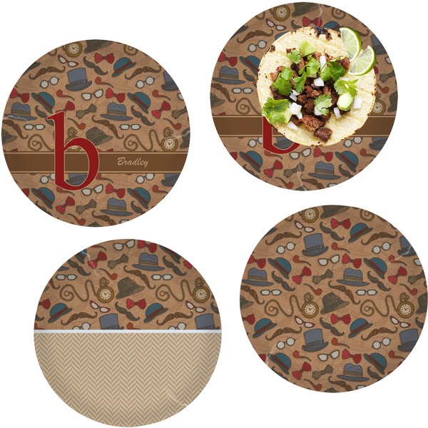 Vintage Hipster Set of Lunch / Dinner Plates