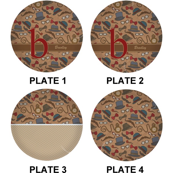 Vintage Hipster Set of Lunch / Dinner Plates (Approval)