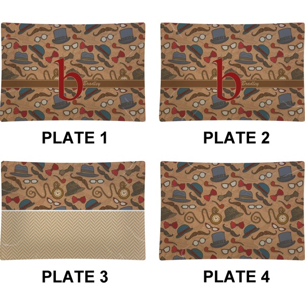 Vintage Hipster Set of Rectangular Appetizer / Dessert Plates (Approval)