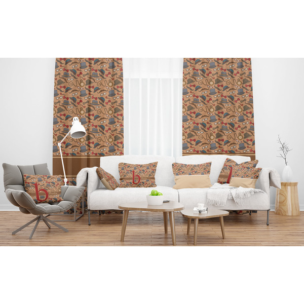 Vintage Hipster Sheer and Custom Curtains in Room with Matching Pillows