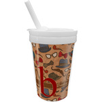 Vintage Hipster Sippy Cup with Straw (Personalized)