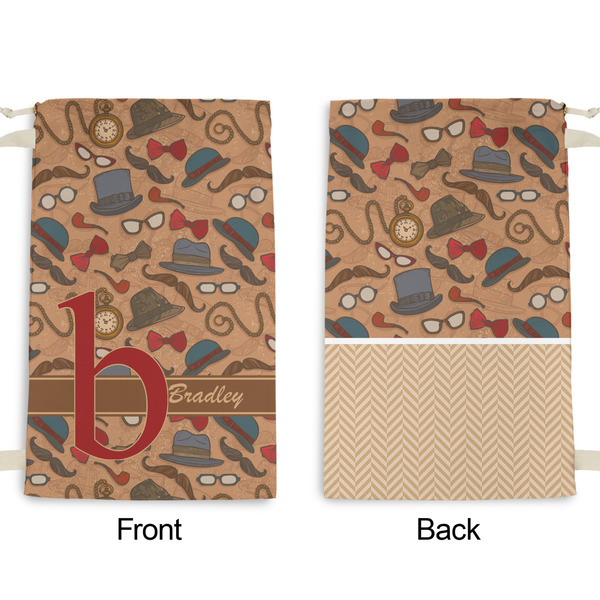 Vintage Hipster Small Laundry Bag - Front & Back View