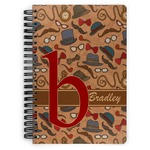 Vintage Hipster Spiral Notebook - 7x10 w/ Name and Initial