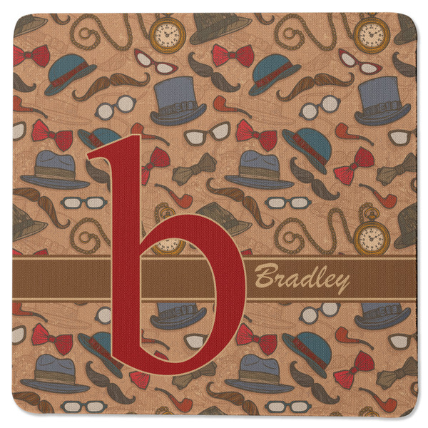 Custom Vintage Hipster Square Rubber Backed Coaster (Personalized)