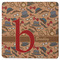 Vintage Hipster Square Rubber Backed Coaster (Personalized)