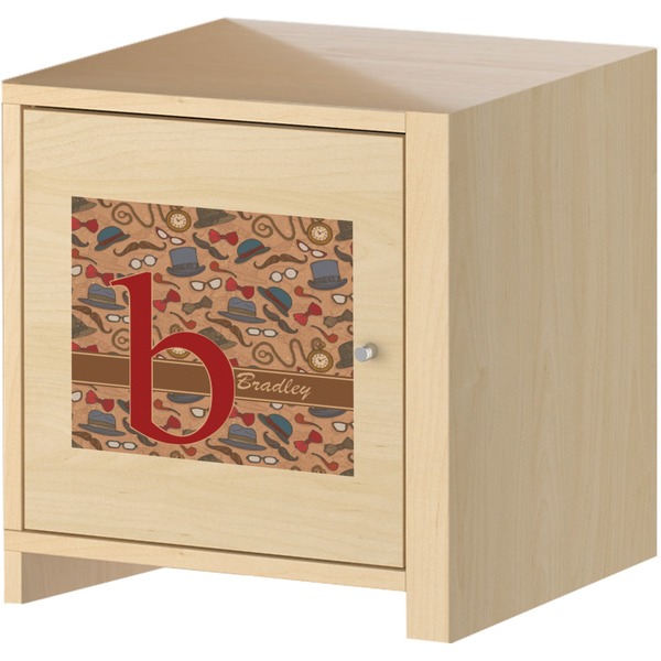 Vintage Hipster Square Wall Decal on Wooden Cabinet