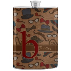 Vintage Hipster Stainless Steel Flask (Personalized)