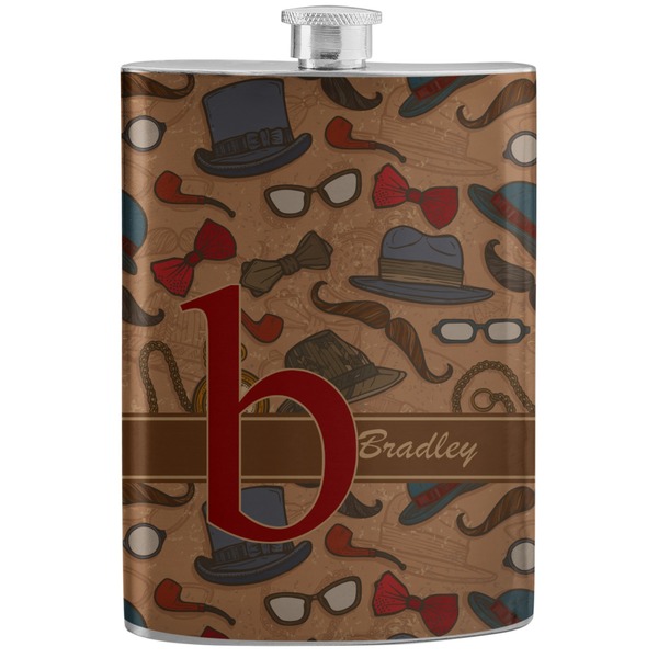 Custom Vintage Hipster Stainless Steel Flask (Personalized)