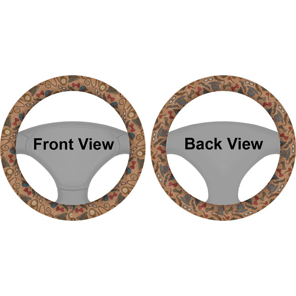 Vintage Hipster Steering Wheel Cover- Front and Back