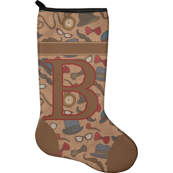 Custom Vintage Hipster Holiday Stocking - Neoprene (Personalized)