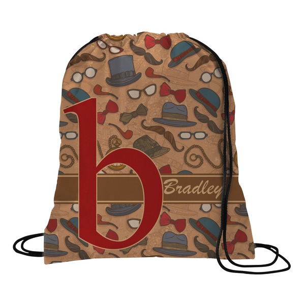 Custom Vintage Hipster Drawstring Backpack - Medium (Personalized)