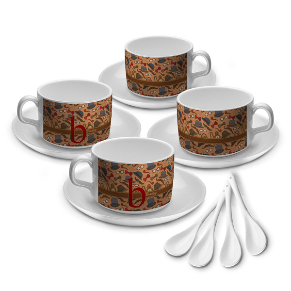 Custom Vintage Hipster Tea Cup - Set of 4 (Personalized)