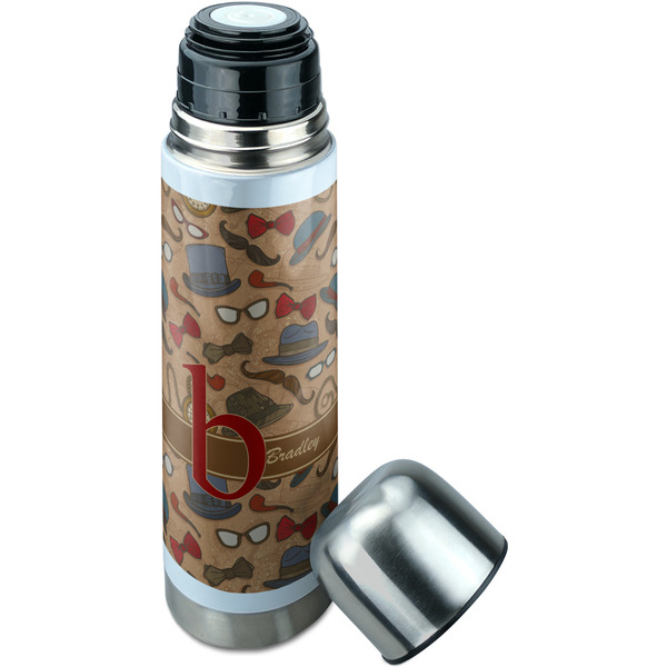 Vintage Hipster Thermos - Lid Off