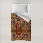 Vintage Hipster Toddler Duvet Cover w/ Name and Initial