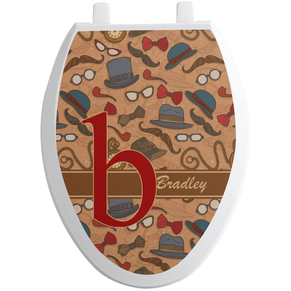 Custom Vintage Hipster Toilet Seat Decal - Elongated (Personalized)