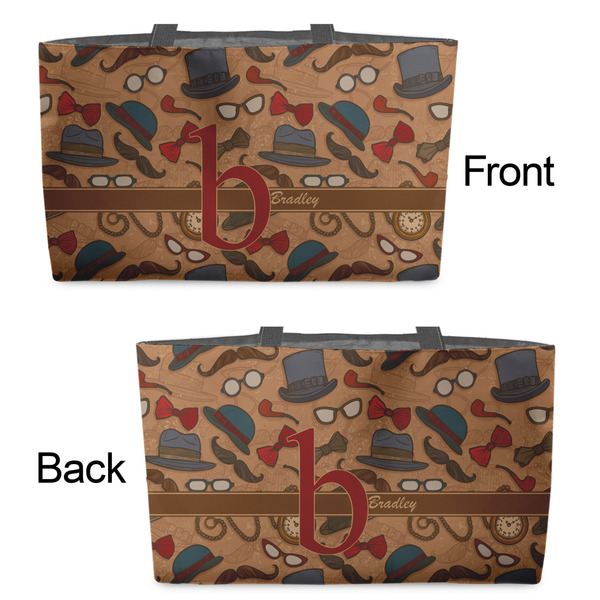 Vintage Hipster Tote w/Black Handles - Front & Back Views