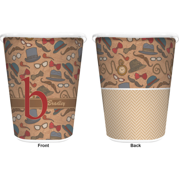 Vintage Hipster Trash Can White - Front and Back - Apvl