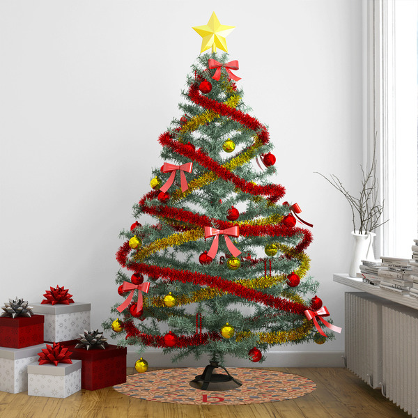 Vintage Hipster Tree Skirt - In context