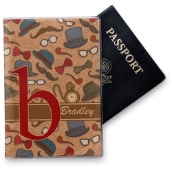 Vintage Hipster Vinyl Passport Holder (Personalized)