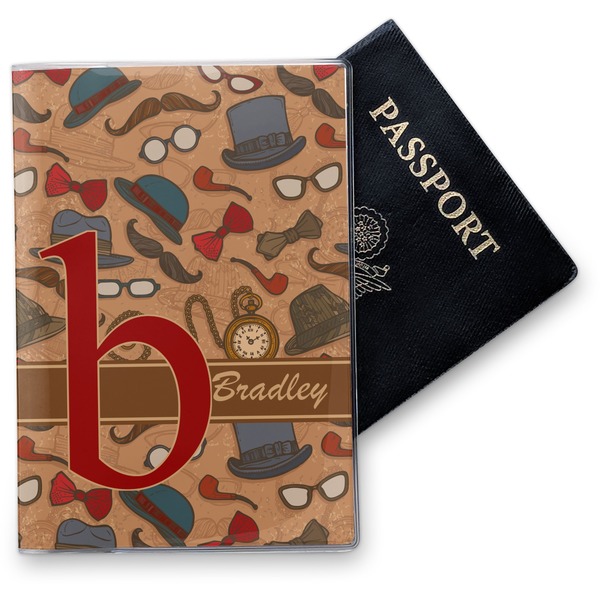 Custom Vintage Hipster Vinyl Passport Holder (Personalized)