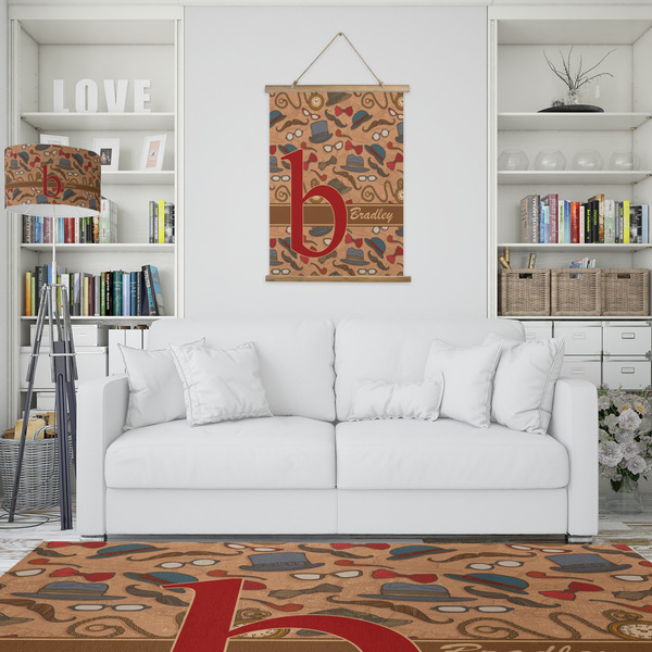 Vintage Hipster Wall Hanging Tapestry - Portrait - IN CONTEXT