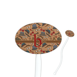 Vintage Hipster Oval Plastic Stir Sticks (Personalized)