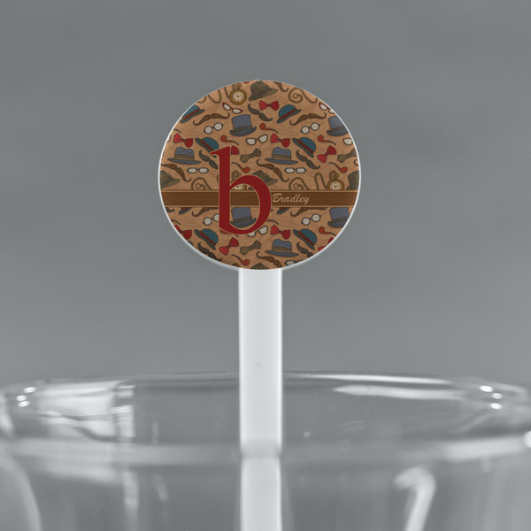 Vintage Hipster White Plastic 7" Stir Stick - Round - Main