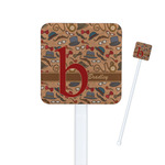 Vintage Hipster Square Plastic Stir Sticks - Double Sided (Personalized)