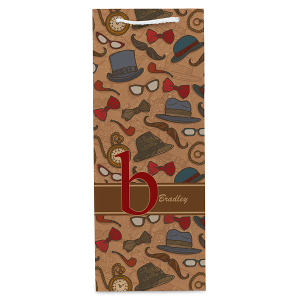 Vintage Hipster Wine Gift Bag - Gloss - Front