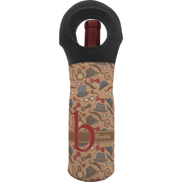 Custom Vintage Hipster Wine Tote Bag (Personalized)