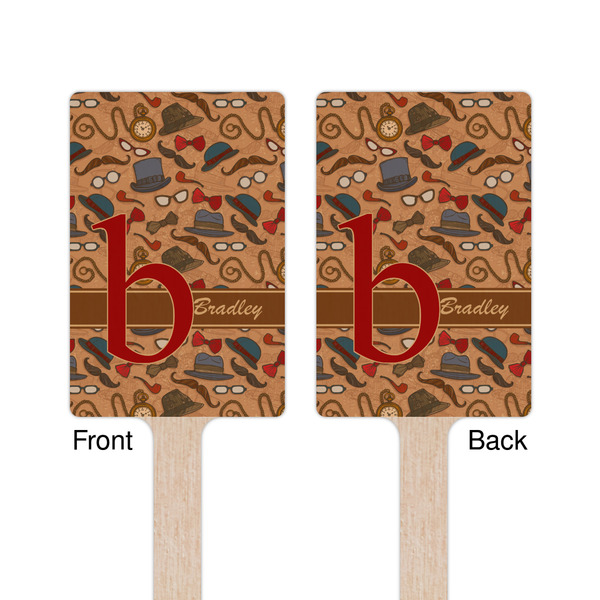 Vintage Hipster Wooden 6.25" Stir Stick - Rectangular - Double Sided - Front & Back