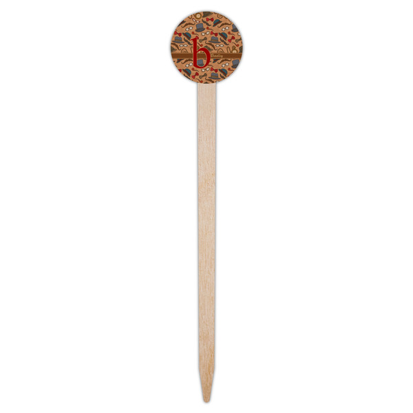 Vintage Hipster Wooden 6" Food Pick - Round - Single Pick